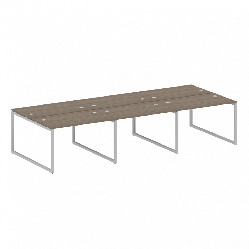 Metal System Quattro Рабочая станция на 6 раб. мест на О-образном м/к 40БО.СМ-6.2 Вяз Благородный/Ме