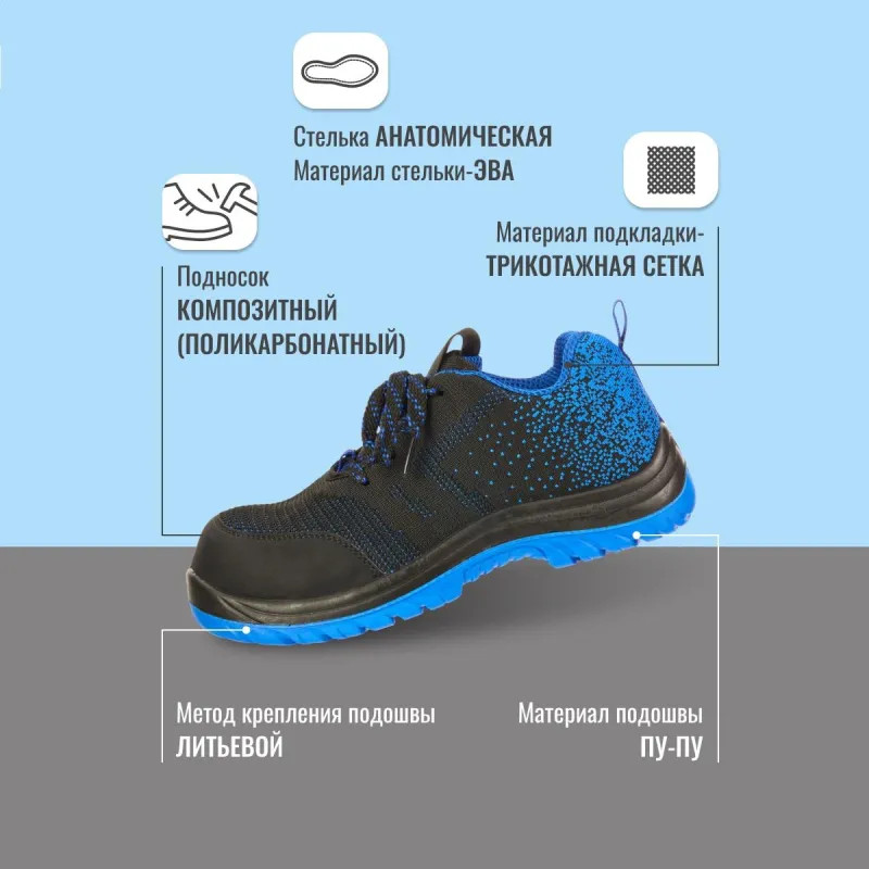 Полуботинки (кроссовки)  4230К ПУ/ПУ, КП, синий  (38)