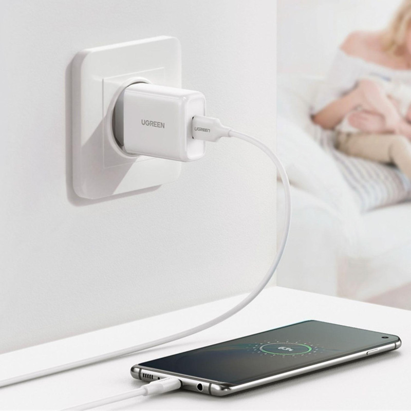 Зарядное устройство UGREEN USB-A QC 3.0 18W Charger CD122 (White) (10133)