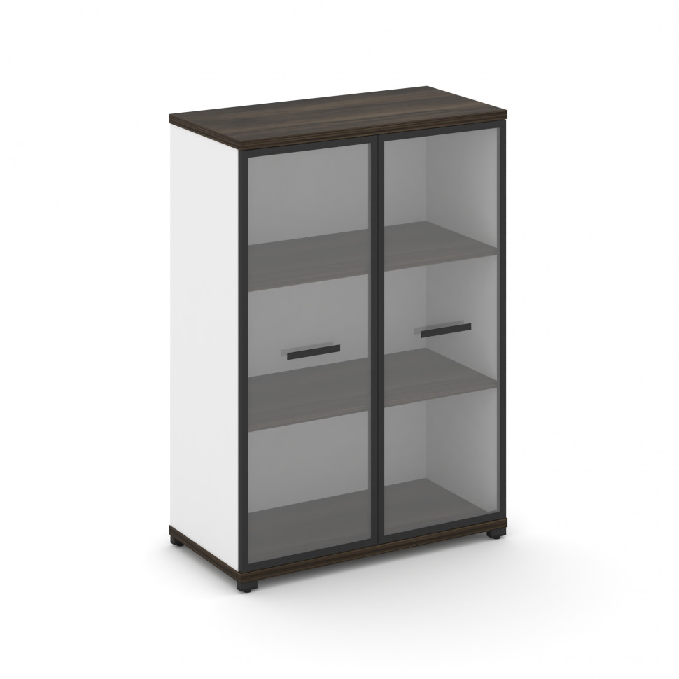 Concept Шкаф 1 широкая секция, 3 ниши CN.STS-316 RPB B Дуб Мали/Белый Бриллиант/Металл Черный/Прозра