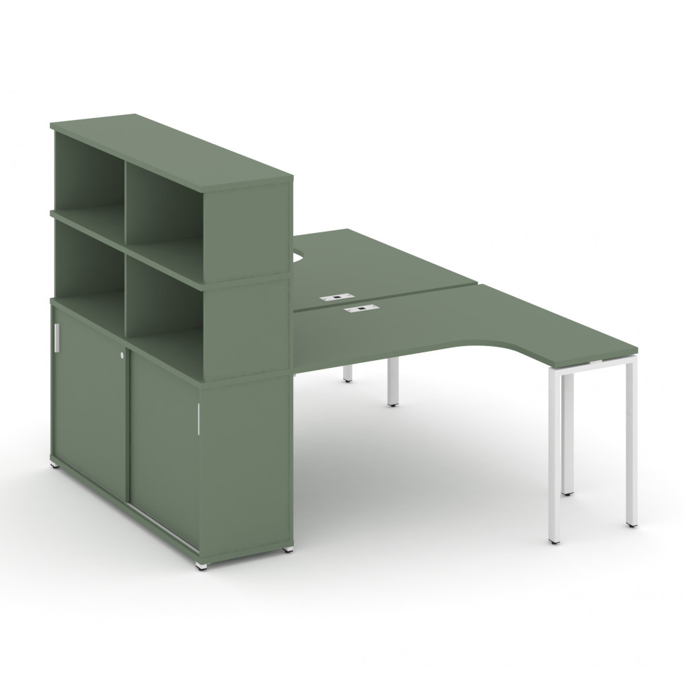 Concept Рабочая станция с опорным шкафом-купе с надставкой выс. CN.DSA-222 W Кобо/Металл Белый 2000* Concept Рабочая станция с опорным шкафом-купе с надставкой выс. CN.DSA-222 W Кобо/Металл Белый 2000*