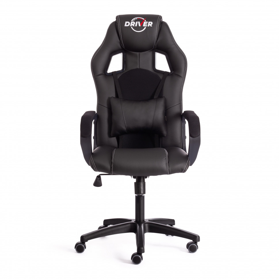 Кресло DRIVER (22) кож/зам/ткань, черный/черный , 36-6/TW-11