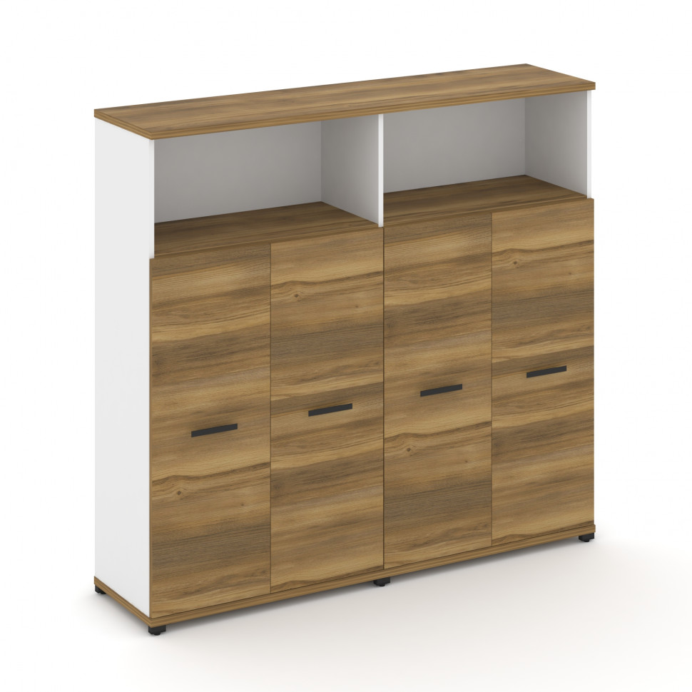 Concept Шкаф 2 широкие секции, 4 ниши CN.STS-423 B Сандал Янтарный/Белый Бриллиант/Металл Черный 166