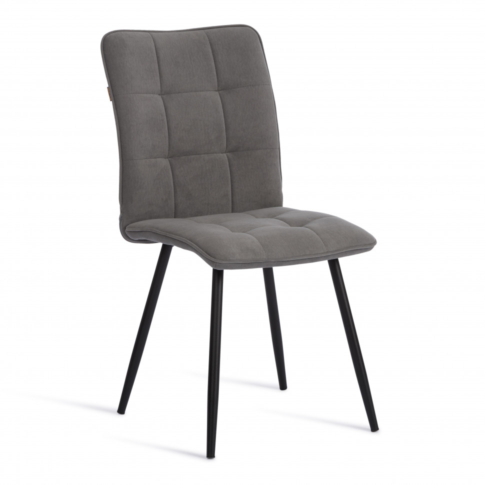 Стул обеденный Bari флок , серый/черный, 29, 46х55х89