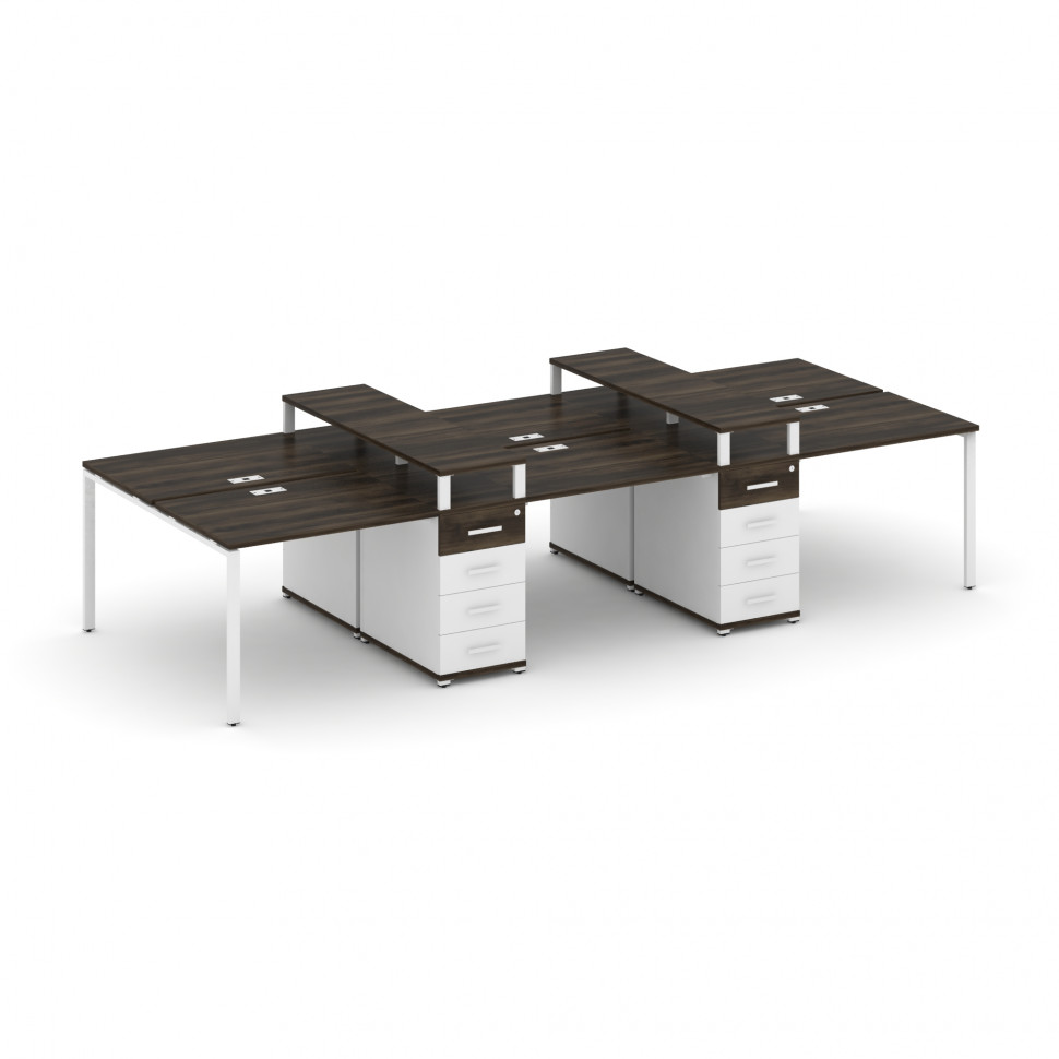 Concept Рабочая станция 6 мест с 2 опорными тумбами CN.DRS-465 W Дуб Мали/Белый Бриллиант/Металл Бел Concept Рабочая станция 6 мест с 2 опорными тумбами CN.DRS-465 W Дуб Мали/Белый Бриллиант/Металл Бел