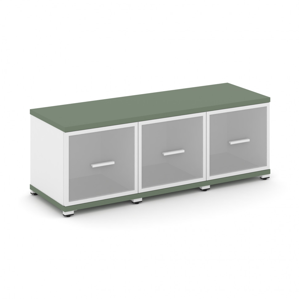 Concept Шкаф 3 узкие секции, 1 ниша CN.STU-133 RMW W Кобо/Белый Бриллиант/Металл Белый/Сатин 1252*42