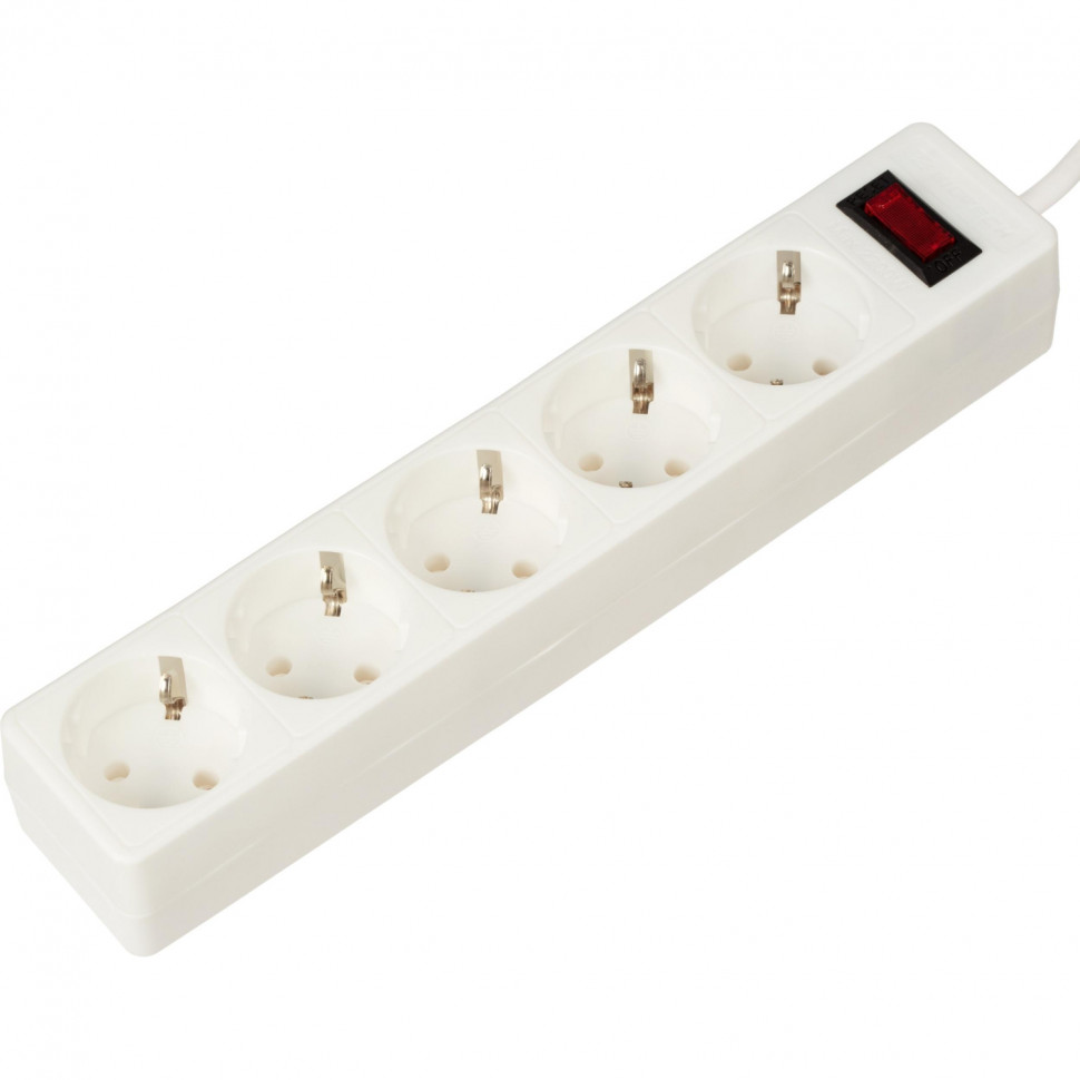 Сетевой фильтр BigTech STD-510-3-W (5р/3м/10А/2,2кВт/1мм2/белый)