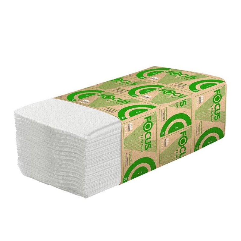 Полотенца бумажные д/дисп. FOCUS Eco Vсл 1сл бел 250л 15пач/уп 5083742 п/э