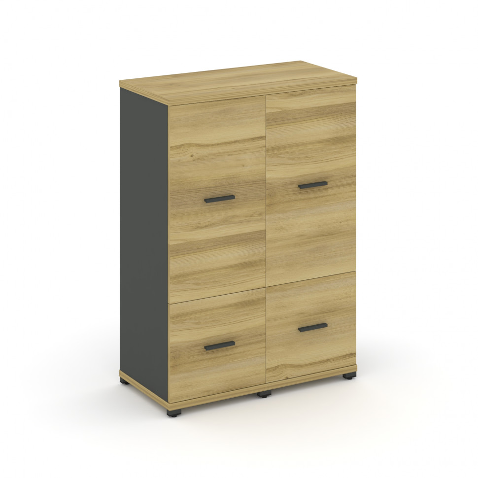 Concept Шкаф 2 узкие секции, 3 ниши CN.STU-322 A Дуб Винченцо/Антрацит/Металл Антрацит 836*420*1186