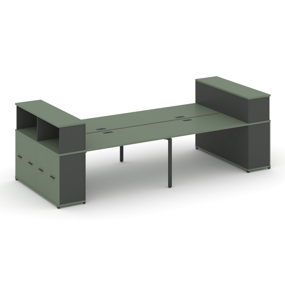 Concept Рабочая станция с опорными распаш. шкафами с надставкой низ. CN.DRS-271 A Кобо/Антрацит/Мета Concept Рабочая станция с опорными распаш. шкафами с надставкой низ. CN.DRS-271 A Кобо/Антрацит/Мета