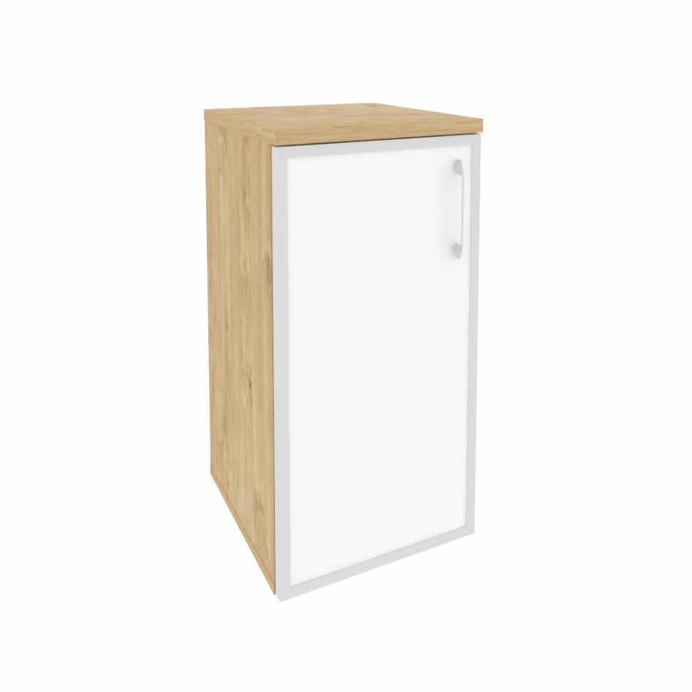 Onix Шкаф низкий узкий левый O.SU-3.2 R (L) white Тиквуд Светлый/Стекло White 400*420*823