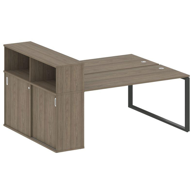 Metal System Рабочая станция с шкафом-купе на О-образном м/к БО.РС-СШК-2.4 Т Вяз Благородный/Металл
