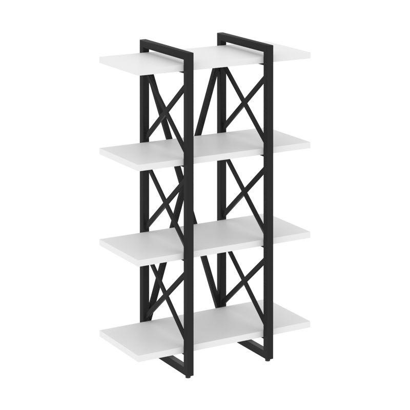 Loft Стеллаж на рег. опорах-4 полки VR.L-MST.O-4.4V Белый Бриллиант/Металл Черный 800*400*1280 Loft Стеллаж на рег. опорах-4 полки VR.L-MST.O-4.4V Белый Бриллиант/Металл Черный 800*400*1280