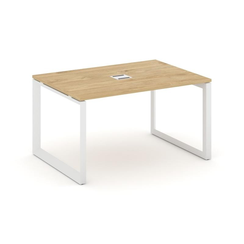 Style Project Стол переговорный SN-59O.SPRG-004 Тиквуд Светлый/Металл Белый 1580*980*750