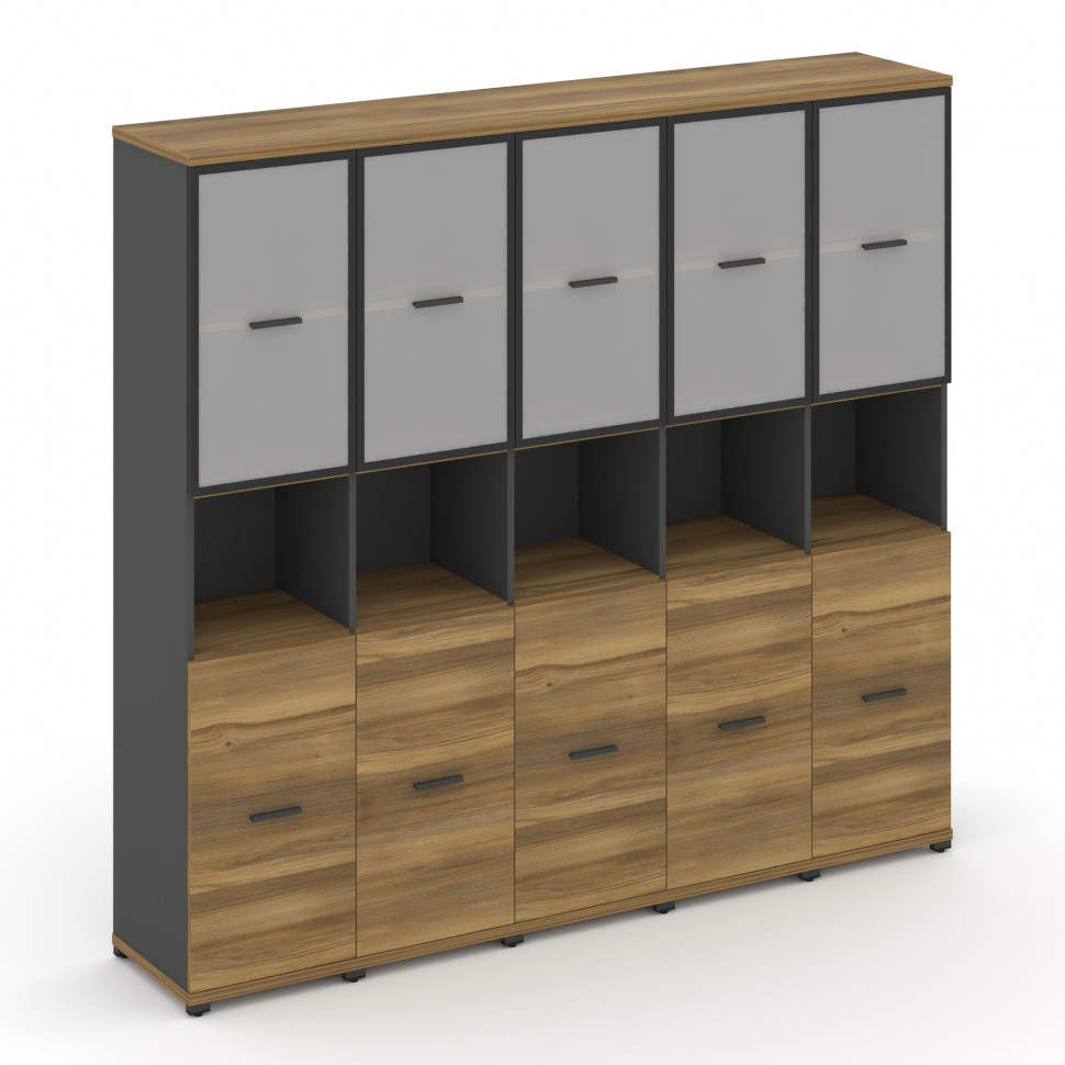 Concept Шкаф 5 узких секций, 5 ниш CN.STU-553 RMB A Сандал Янтарный/Антрацит/Металл Антрацит/Сатин 2