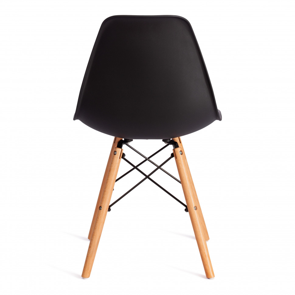 Стул CINDY (EAMES) (mod. 1801) дерево бук/металл/сиденье пластик, 45x51x82 см, Black (черный)