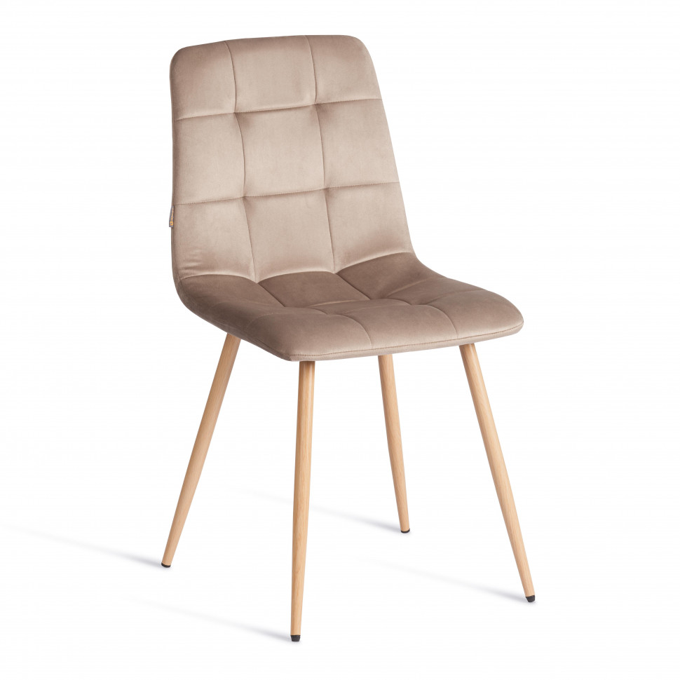 Стул CHILLY (mod. JSC-220) Велюр/металл , 44,5х52,5х88 см, Beige (бежевый) HLR8 / натуральный