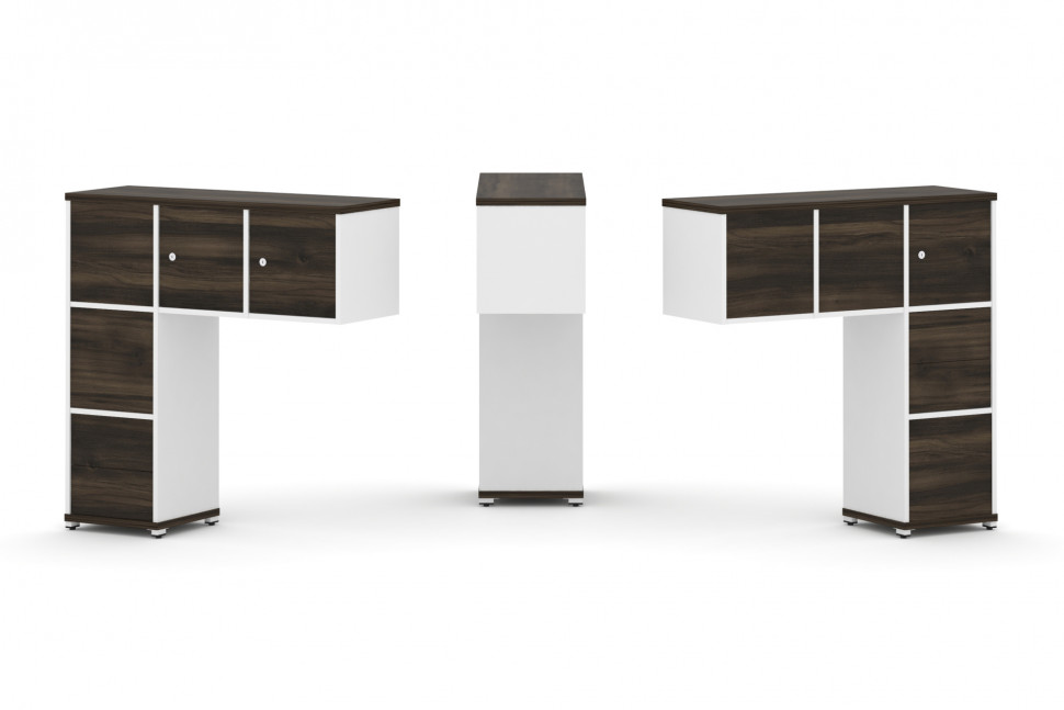 Concept Надставка низкая CN.DNN-005 Дуб Мали/Белый Бриллиант/Металл Белый 1099*365*1130