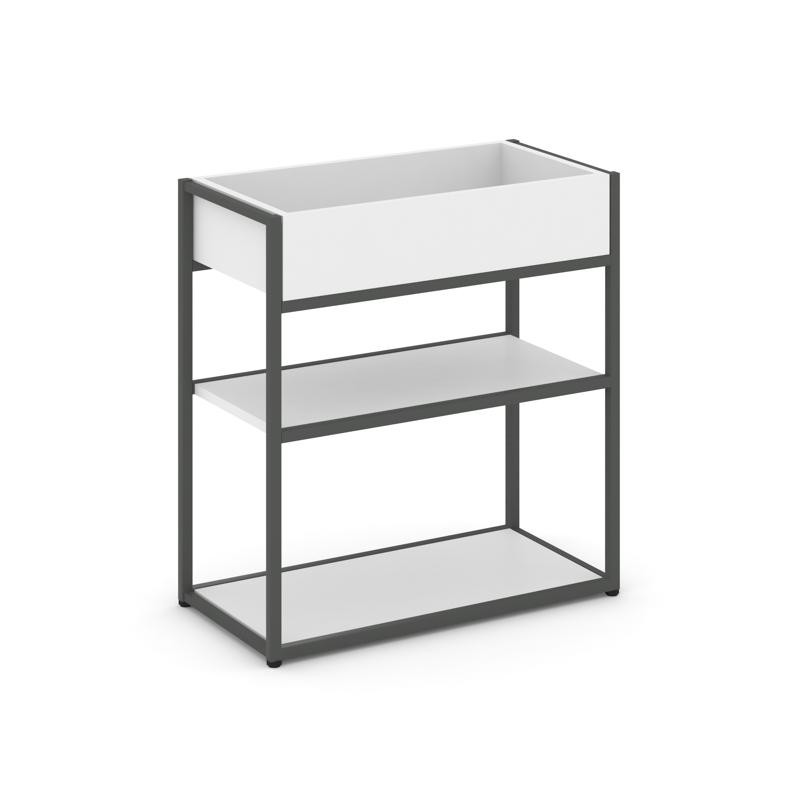 Rift Стеллаж металлический низкий приставной RF.STM-012 Белый Бриллиант/Металл Антрацит 696*350*750