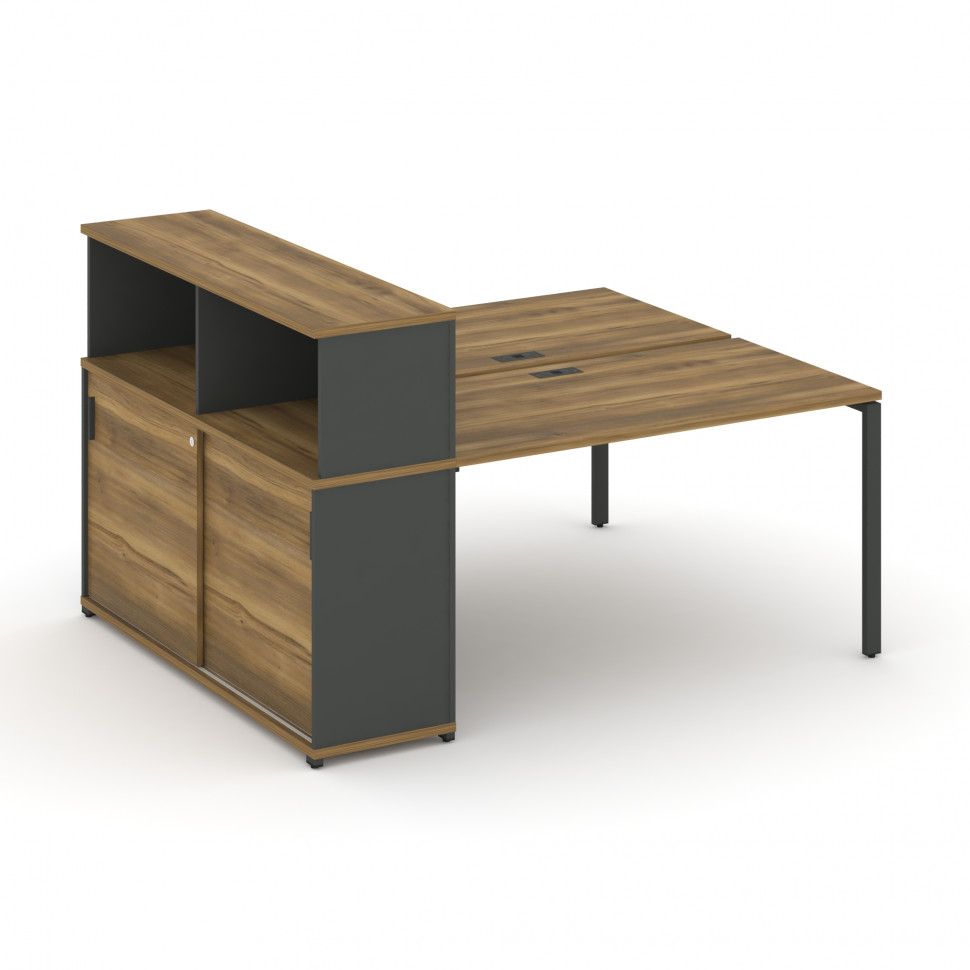 Concept Рабочая станция с опорным шкафом-купе с надставкой низ. CN.DRS-239 A Сандал Янтарный/Антраци