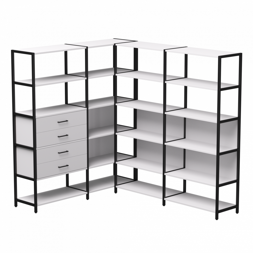 Набор стеллажных систем №17 Everprof EVO (ЭВО) 1635x2020x1840 Белый/Черный