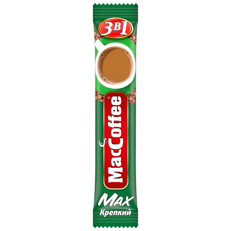 Кофе порционный растворимый MacCoffee Max 3в1 крепкий, 16грx20шт/уп