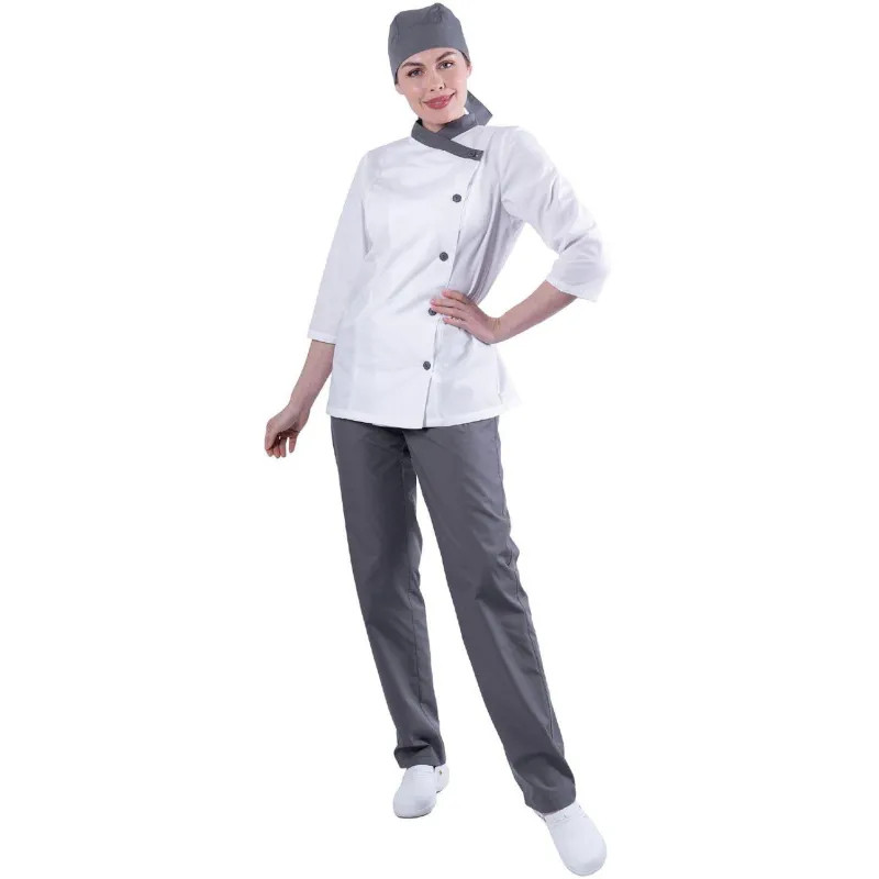 Костюм БИСТРО женский цв.бел/т.сер (Кос841) (р.40-42) р.158-164