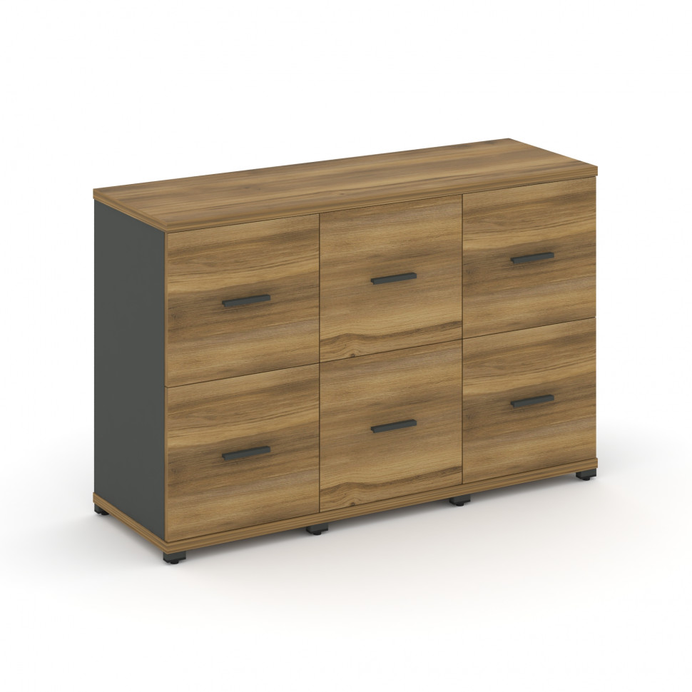 Concept Шкаф 3 узкие секции, 2 ниши CN.STU-232 A Сандал Янтарный/Антрацит/Металл Антрацит 1252*420*8