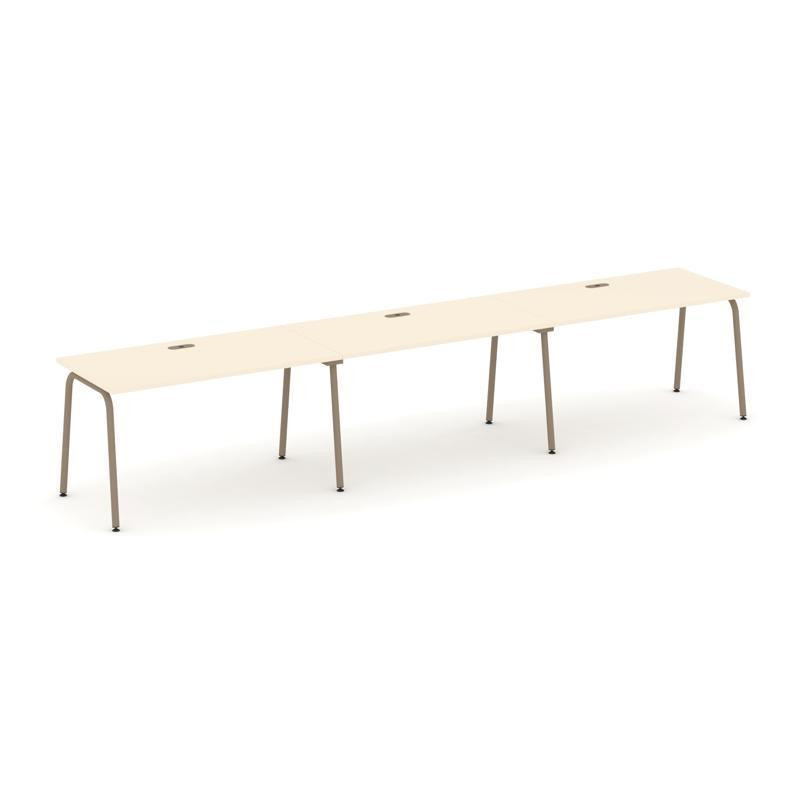 Estetica Рабочая станция 3 места ES.RS-3.3-LK Сатин/Металл Латте 4140*730*750 Estetica Рабочая станция 3 места ES.RS-3.3-LK Сатин/Металл Латте 4140*730*750