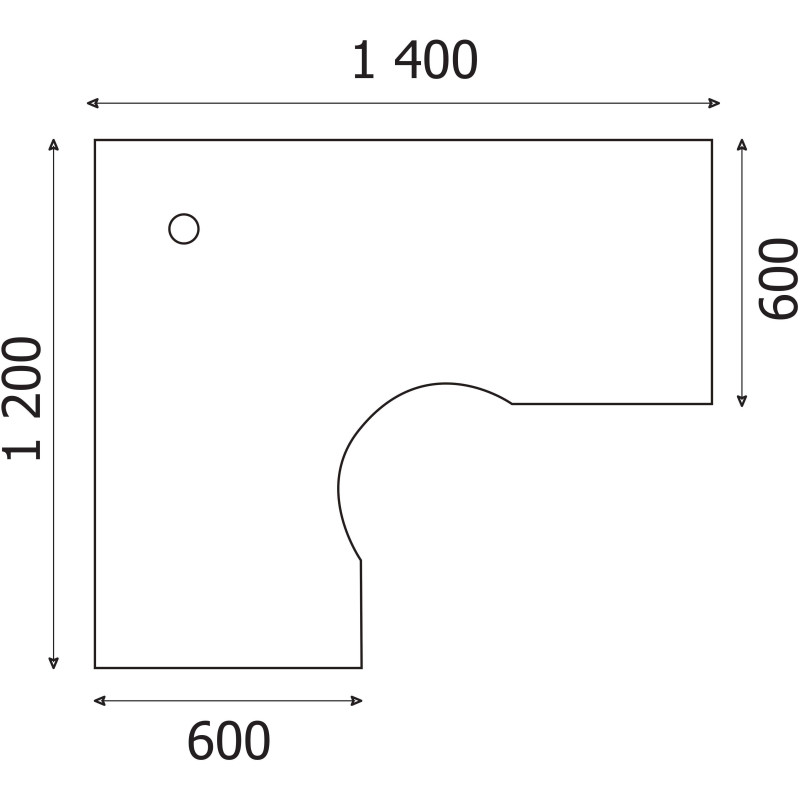 Стол эргономичный Easy One LT 22/16 левый (1400x1200x740мм) Дуб Сонома П/Н