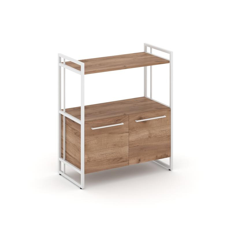 Rift Шкаф 2 ниши широкий RF.SS-22 Дуб Табак/Металл Белый/Белый Ручки 798*396*924