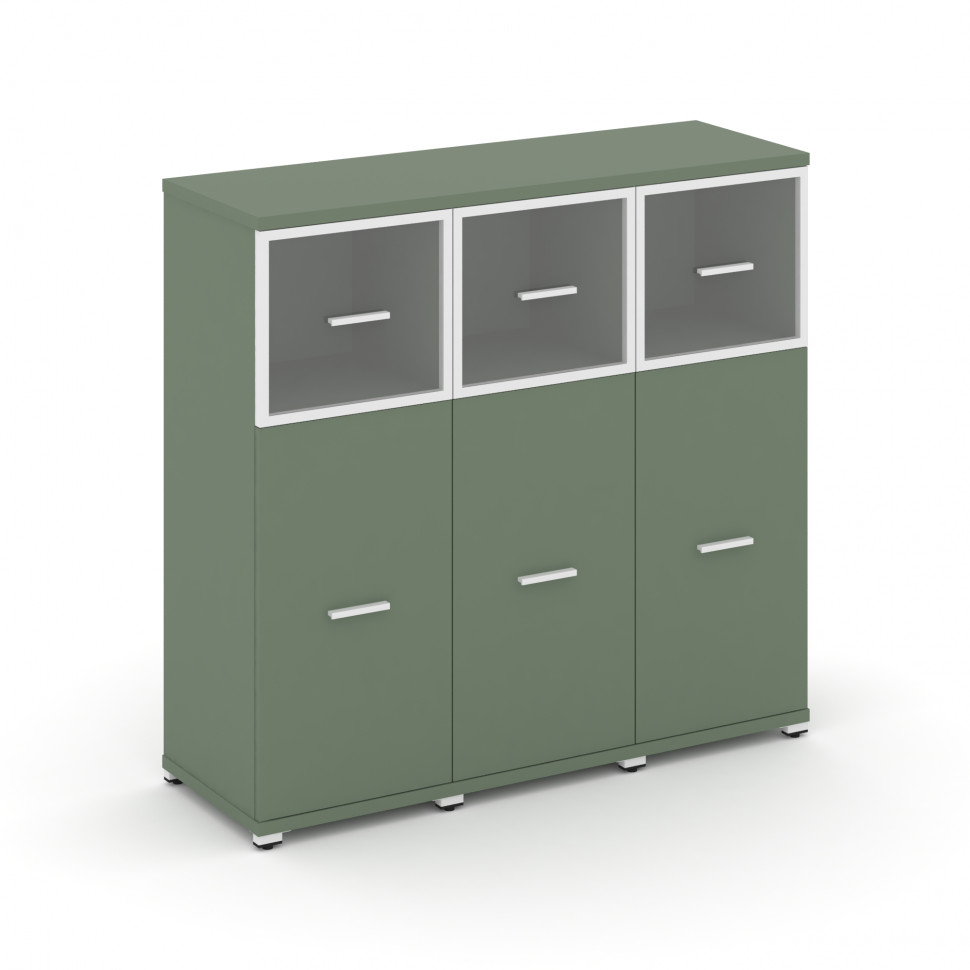 Concept Шкаф 3 узкие секции, 3 ниши CN.STU-334 RPW W Кобо/Металл Белый/Прозрачный 1252*420*1186