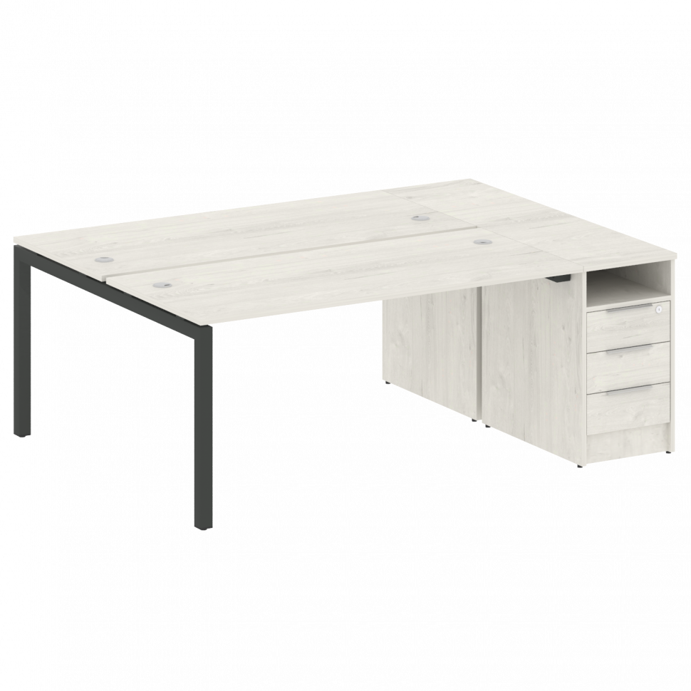 Metal System Quattro Рабочая станция с тумбой на П-образном м/к 50БП.РС-СТП-2.4 Дуб Наварра/Металл А Metal System Quattro Рабочая станция с тумбой на П-образном м/к 50БП.РС-СТП-2.4 Дуб Наварра/Металл А