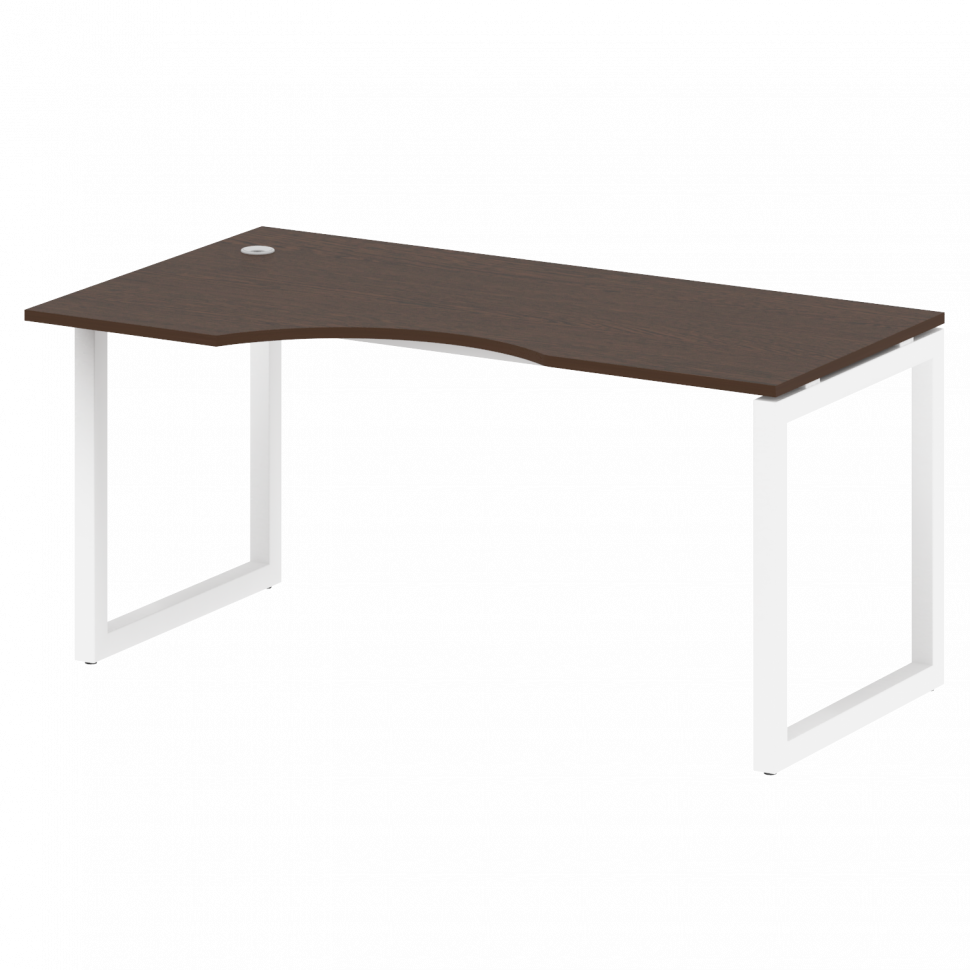 Metal System Quattro Стол криволинейный левый на О-образном м/к 50БО.СА-1 (L) Венге Цаво/Металл Белы