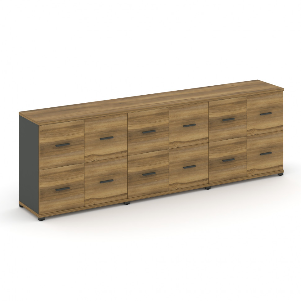 Concept Шкаф 3 широкие секции, 2 ниши CN.STS-232 A Сандал Янтарный/Антрацит/Металл Антрацит 2500*420