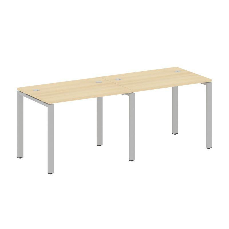 Metal System Рабочая станция на 2 места на П-образном м/к БП.СМ-2.1 Акация Лорка/Металл Серый 2000*7