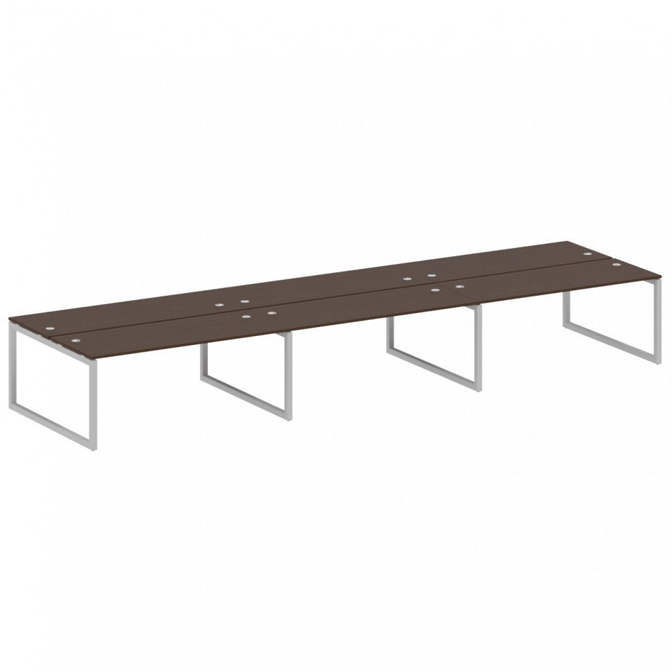 Metal System Quattro Рабочая станция на 6 раб. мест на О-образном м/к 50БО.СМ-6.5 Венге Цаво/Металл Metal System Quattro Рабочая станция на 6 раб. мест на О-образном м/к 50БО.СМ-6.5 Венге Цаво/Металл