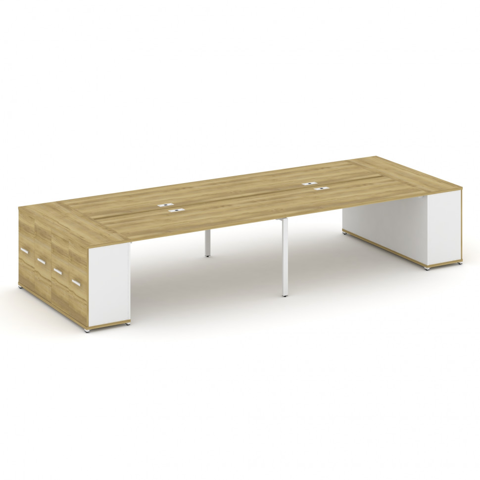 Concept Рабочая станция с опорными распаш. шкафами CN.DRS-264 W Дуб Винченцо/Белый Бриллиант/Металл Concept Рабочая станция с опорными распаш. шкафами CN.DRS-264 W Дуб Винченцо/Белый Бриллиант/Металл