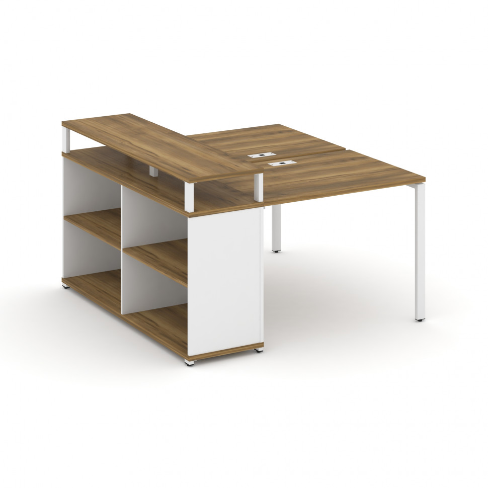 Concept Рабочая станция с опорным стеллажом с верх. горизонтом  CN.DRS-205 Сандал Янтарный/Белый Бри