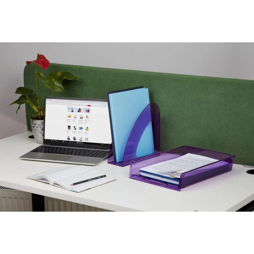 Лоток горизонтальный Attache Bright Colours решетчатый прозрачный фиолет Лоток горизонтальный Attache Bright Colours решетчатый прозрачный фиолет
