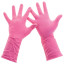 Перчатки хозяйственные латексные, хлопчатобумажное напыление, разм L (средний), розовые, PACLAN "Practi Comfort", 407272