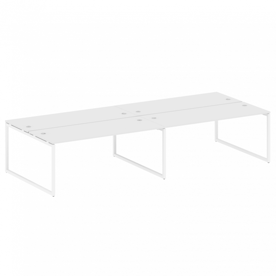 Metal System Quattro Рабочая станция на 4 места на О-образном м/к 40БО.СМ-4.5 Белый/Металл Белый 360