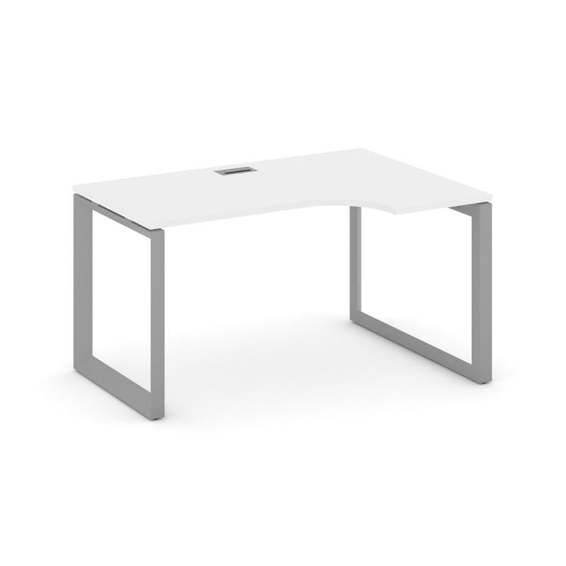 Style Project Стол рабочий эргономичный SN-59O.SPA-022(R) Белый/Металл Серый/Серебро Заглушка 1580*8