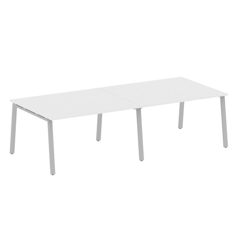 Metal System Переговорный стол (2 столешницы) на А-образном м/к БА.ПРГ-2.3 Белый/Металл Серый 2800*1