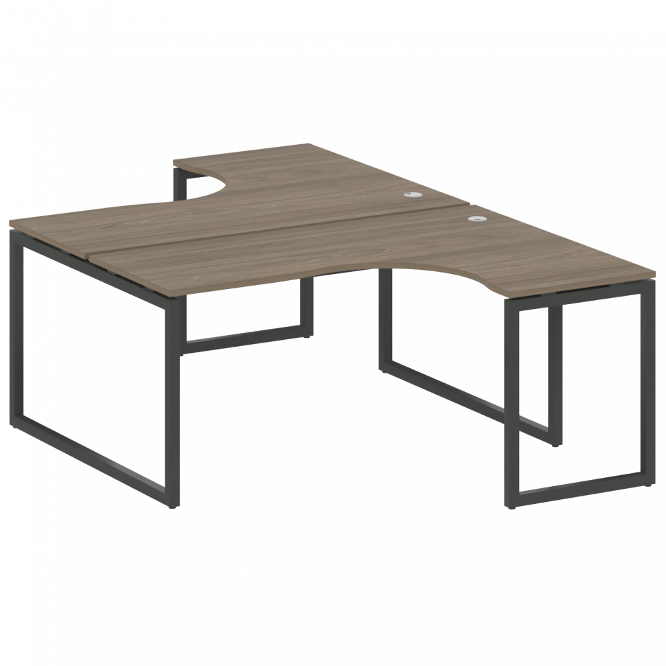 Metal System Quattro Рабочая станция криволинейная на О-образном м/к 40БО.РАС-СА-2.4 Вяз Благородный