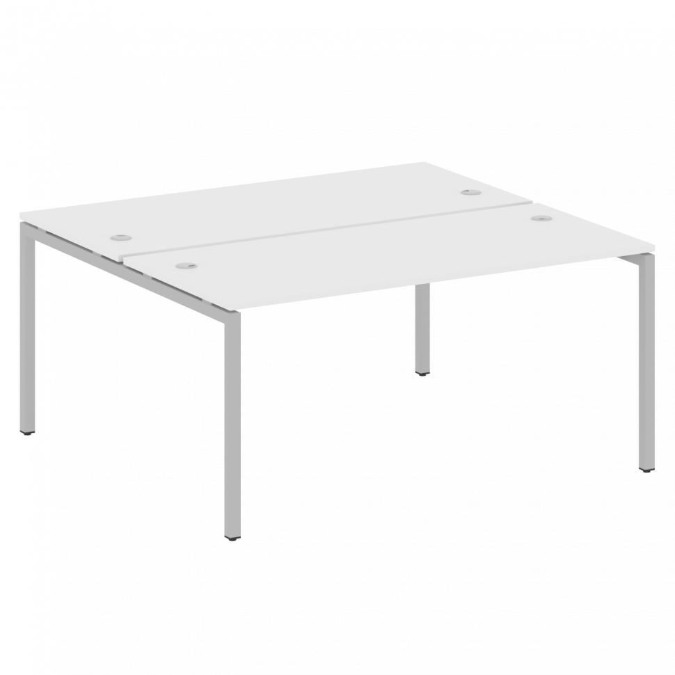 Metal System Quattro Рабочая станция на П-образном м/к 40БП.РАС-СП-2.4 Белый/Металл Серый 1600*1475*