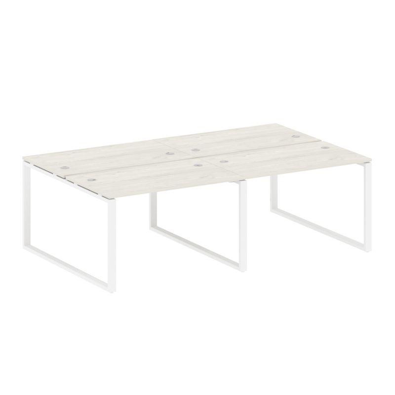 Metal System Рабочая станция на 4 места на О-образном м/к БО.СМ-4.2 Дуб Наварра/Металл Белый 2400*14 Metal System Рабочая станция на 4 места на О-образном м/к БО.СМ-4.2 Дуб Наварра/Металл Белый 2400*14