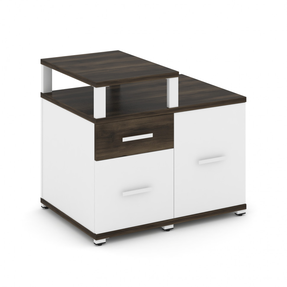 Concept Тумба приставная сервисная с надставкой узкой CN.TSR-002 W Дуб Мали/Белый Бриллиант/Металл Б Concept Тумба приставная сервисная с надставкой узкой CN.TSR-002 W Дуб Мали/Белый Бриллиант/Металл Б