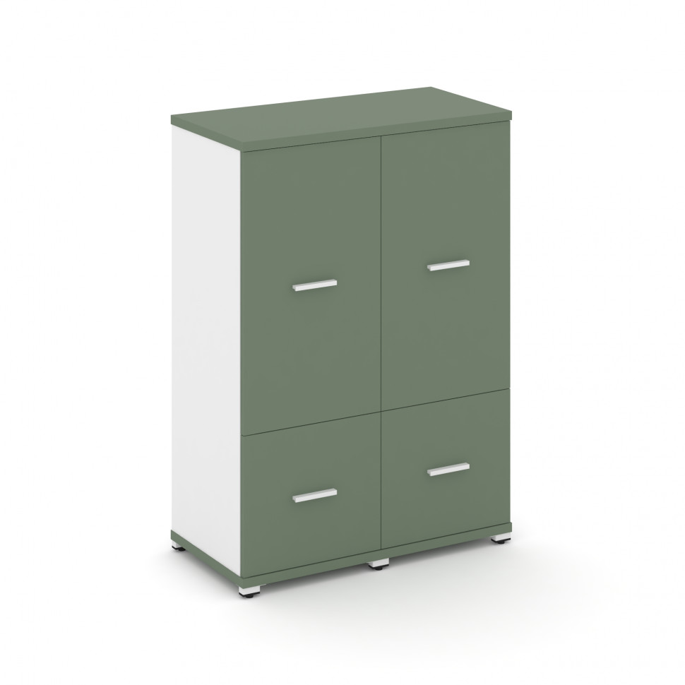 Concept Шкаф 2 узкие секции, 3 ниши CN.STU-322 W Кобо/Белый Бриллиант/Металл Белый 836*420*1186