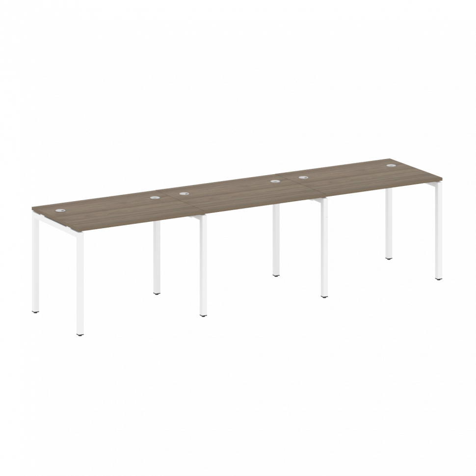 Metal System Quattro Рабочая станция на 3 места на П-образном м/к 40БП.СМ-3.1 Вяз Благородный/Металл